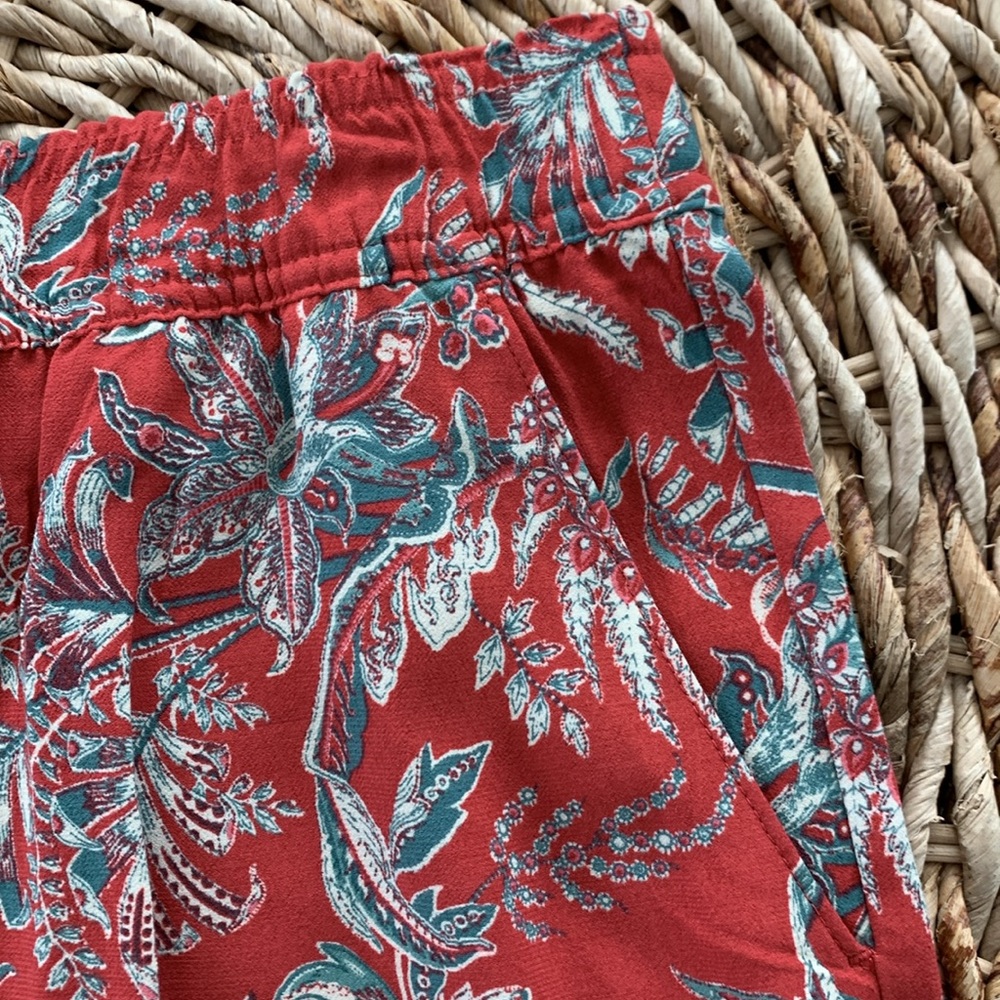 LOFT Tropical Palm  Floral Wide Leg Palazzo Pant - Picture 6 of 9